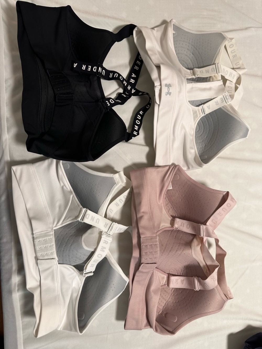 Under Armour 4-Pack Sports Bra Set - Black, White, Blush - Picture 6 of 10